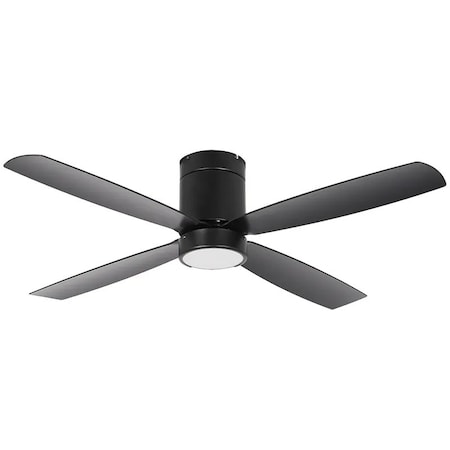 Westgate 52in Black Finish AB 4-Blade Ceiling Fan & Light, 19W, 3000K WFL-118-WS-4B-52-30K-BK-BK